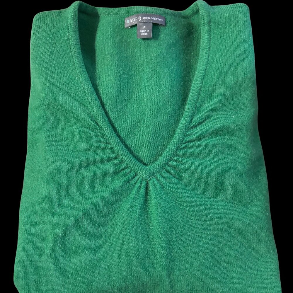 Apt 9 Green Women's 100% Cashmere Sweater Size Small